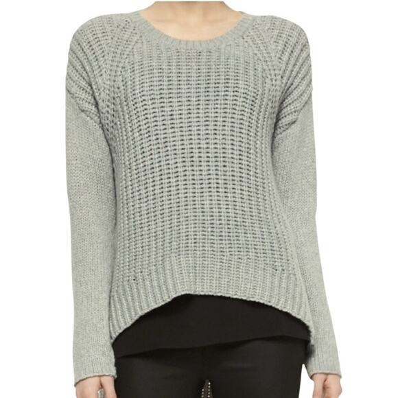 THE FISHER PROJECT Womens Large Gray Chunky Merino Knit Hi Lo Sweater - Picture 1 of 9
